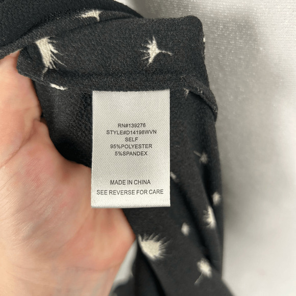 Daniel Rainn Black Blouse Top 3/4 Sleeve Medium Sheer Business Casual - Picture 4 of 4